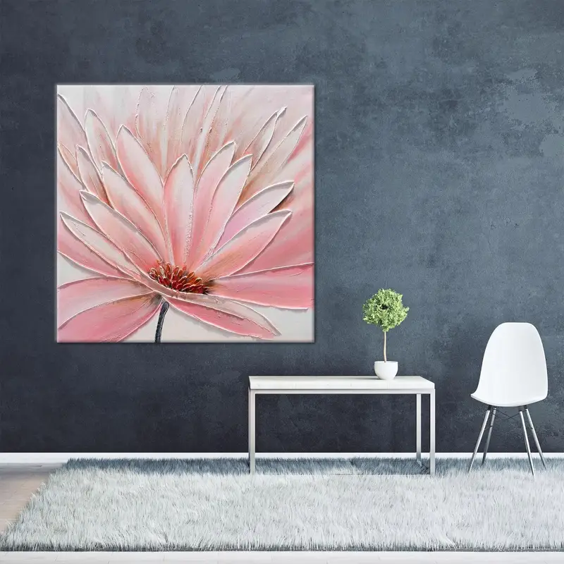 Zarif Pembe Soyut Lüks Kanvas Tablo - Modern Sanat