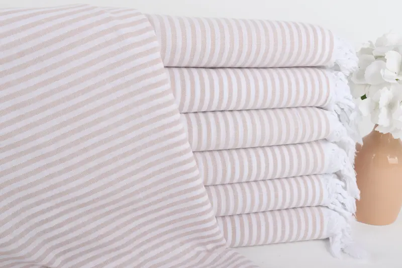 Turkish Towel USA, Bridal Shower Favors, 68x36 Cotton Striped Towel, Beach Towel Bulk, Yoga Towel, Soft towel, Personalized Gift For Him - 1