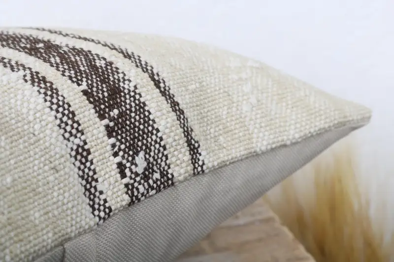 Pillow, Interior Designer Pillow, Kilim Cushion Sham, Aesthetic Cushion, 16x16 Beige Pillow Case, Kilim Pillow Cover, Handmade Throw Pillow Cover - 6
