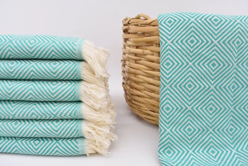 Personalized Organic Cotton Hand Towel, Benetton Green, 28x20 Inches