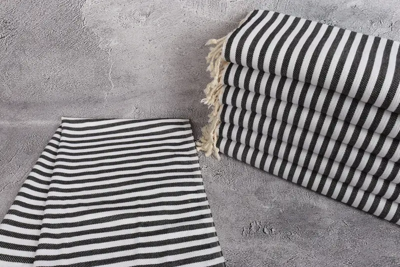 Bridesmaid Gifts, Custom Hand Towel, Beach Wedding Favor, 40x18 Cotton Striped Towel, Family Gift, Bridesmaid Towel, Gifts For Him, Kitchen Towel - 2