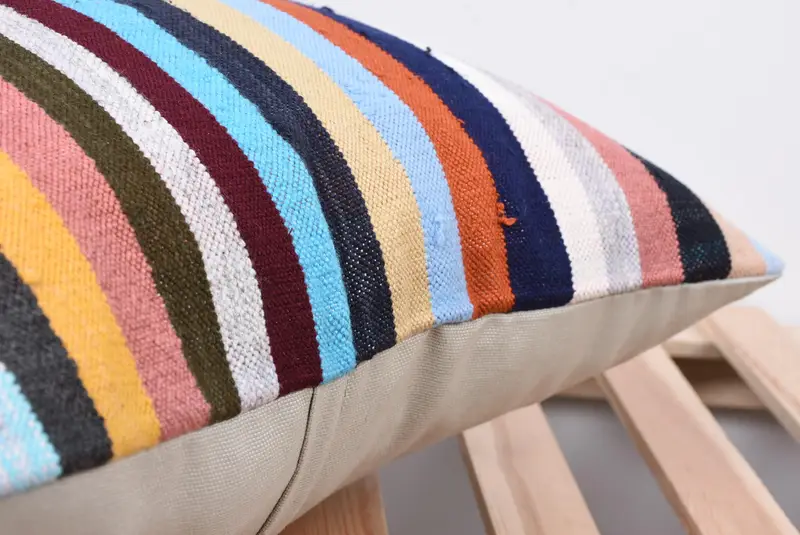 Aesthetic Pillow, 18x18 Blue Pillow Case, Interior Designer Pillow, Turkish Kilim Pillow, Cushion, Pillow for Couch, Christmas Pillow Sham - 7