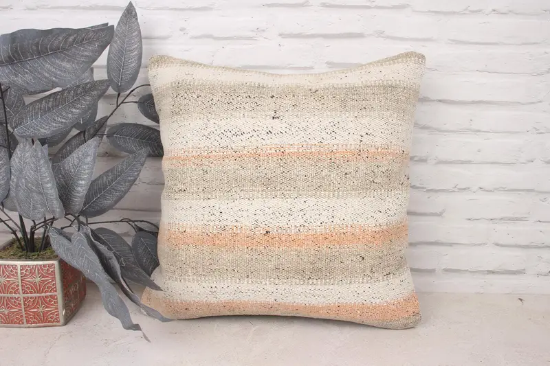 Pillow for Couch, Outdoor Cushion Cover, Aztec Pillow Cover, Pillow for Sofa, Pillow Sham, Throw Kilim Pillow, 18x18 White Cushion - 1