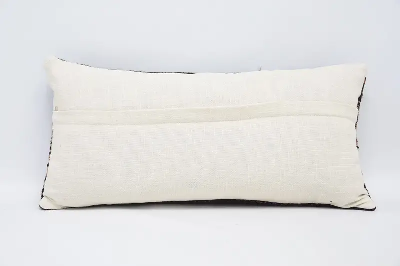 Bright Pillow Case, Pillow Case, Gift Pillow, 12x24 Brown Pillow Case, Sofa Bolster Pillow, Handmade Kilim Cushion, Kilim Pillow Cover - 6