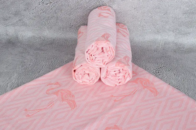 Lightweight Turkish towel, Yoga Towel, Quick-Dry Beach Towel, Gift Towel, Luxury Beach Towel, Sand-free towel, 70x40 Cotton Flamingo Patterned Towel - 8