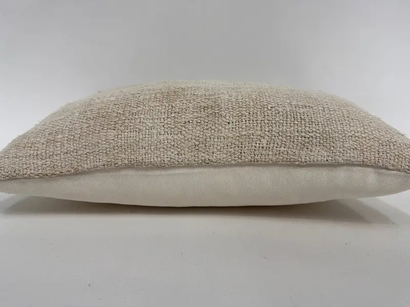 Turkish Kilim Pillow, Pillow Cover, Nomadic Cushion Case, Vintage Kilim Throw Pillow, 12x20 White Pillow Case, Kilim Pillow Cover - 5