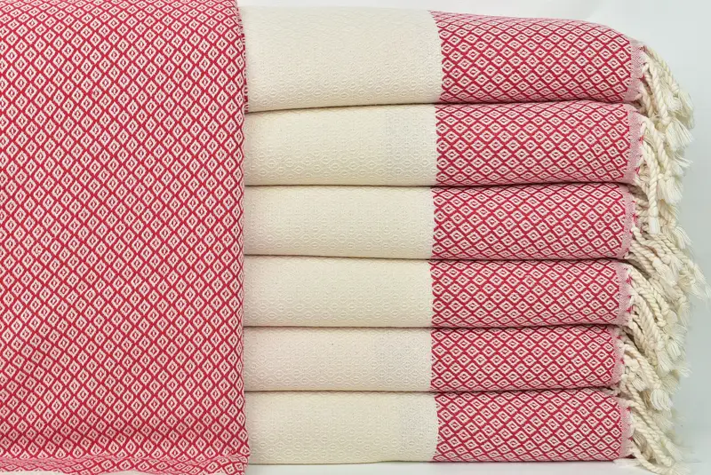 Personalized Beach Towel Red Diamond, 36x71 Inches