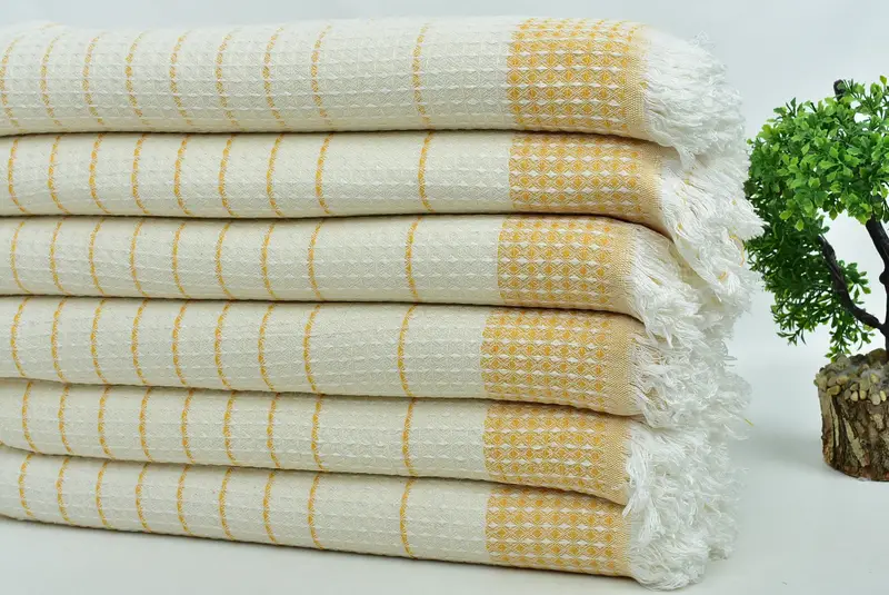 Bridesmaid Gift, Gift For Mom, Organic towel, Traditional Turkish peshtemal for hammam, 70x40 Cotton Waffle Towel, Personalized Bridesmaid Gift - 3
