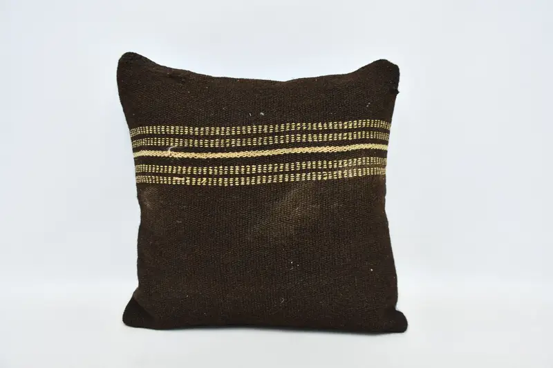Indoor Pillow Cover, Pillow Sham, 24x24 Brown Cushion Case, Kilim Pillow Cover, Vintage Pillow Cover, Boho Pillow, Pillow for Sofa - 1