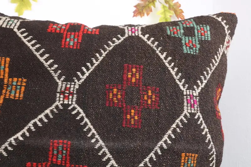 32x32 Brown Pillow Cover, Seat Cushion, Pillow, Seat Pillow Case, Interior Designer Pillow, Throw Kilim Pillow, Turkish Kilim Pillow - 5