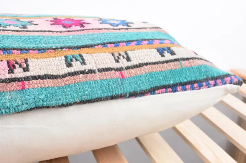 16x36 Green Cushion Cover, Luxury Cushion Case, Pillow Cover, Bolster Pillow Case, Turkish Pillow, Kilim Pillow Cover, Pillow for Sofa - 7