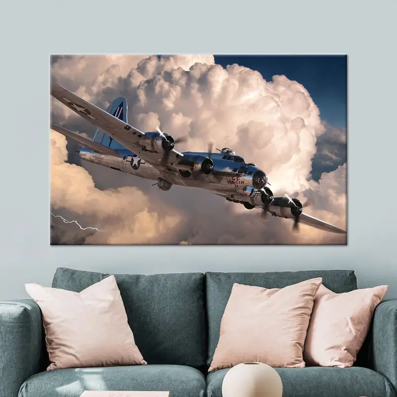 エレガントな航空キャンバス: 家の装飾用の飛行機アートワークをプリント