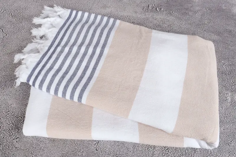 Gift For Him, Grandma Gift, Turkish Beach Towel Bulk, Turkish Towel USA, 68x36 Cotton Striped Terry Towel, Soft towel, Handmade Turkish hammam towel - 6
