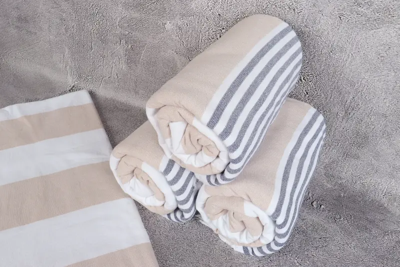 Gift For Him, Grandma Gift, Turkish Beach Towel Bulk, Turkish Towel USA, 68x36 Cotton Striped Terry Towel, Soft towel, Handmade Turkish hammam towel - 8