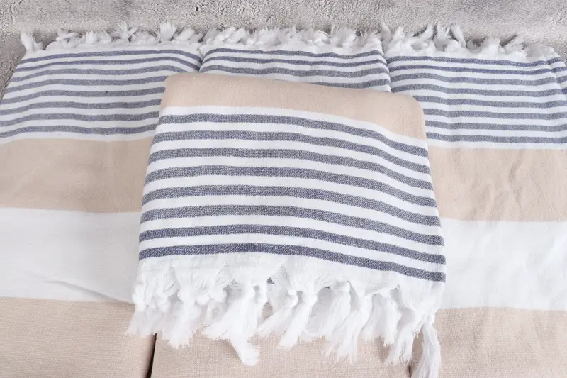Gift For Him, Grandma Gift, Turkish Beach Towel Bulk, Turkish Towel USA, 68x36 Cotton Striped Terry Towel, Soft towel, Handmade Turkish hammam towel - 4