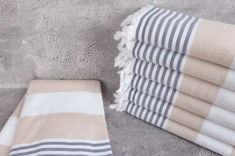 Gift For Him, Grandma Gift, Turkish Beach Towel Bulk, Turkish Towel USA, 68x36 Cotton Striped Terry Towel, Soft towel, Handmade Turkish hammam towel - 2