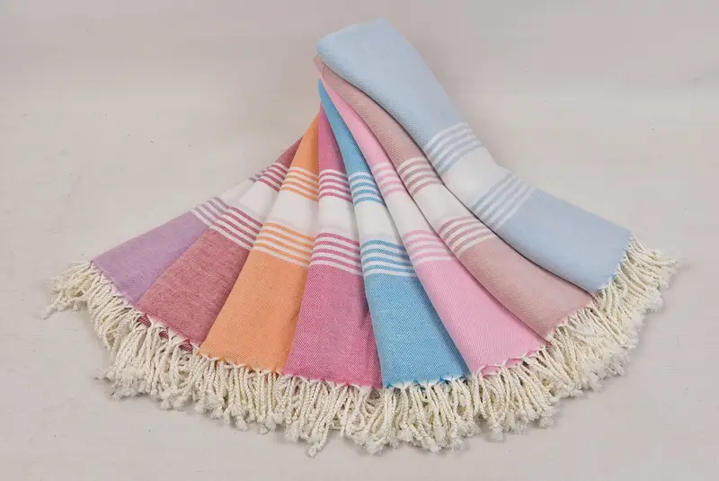 Toalla turca orgánica, toalla turca grande, toalla a rayas de algodón 76x38, toalla de regalos de boda, toalla de regalo, toalla de playa bordada, toalla decorativa - 4