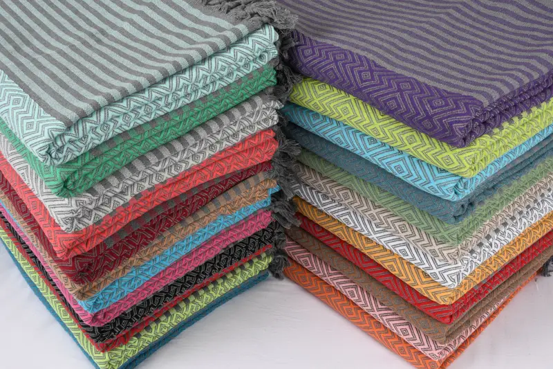 Throw Blanket Couch, Gift For Coworker, Monogram Beach Blanket, 104x80 Cotton Diamond Towel, Tablecloth, Customized Turkish Blanket, Wedding Favors - 1