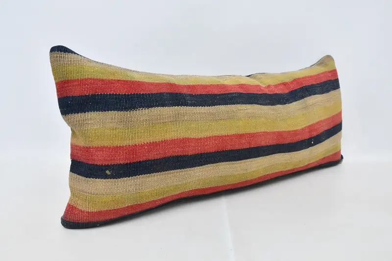 Pillow for Sofa, 16x36 Red Cushion Case, Vintage Kilim Pillow, Pillow Case, Pet Pillow Sham, Decorative Cushion Cover, Turkish Pillow - 3
