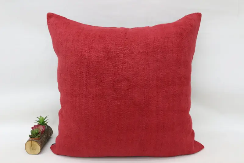 Cushion, Outdoor Bolster Pillow Case, Knitted Pillow Sham, Gift Pillow, Boho Pillow, Pet Pillow Sham, Antique Pillows, 32x32 Red Pillow Cover - 1
