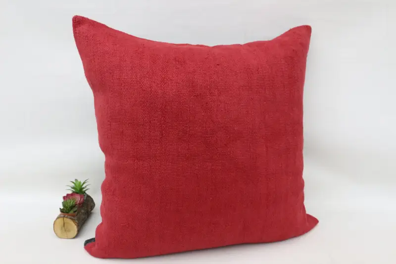 Cushion, Outdoor Bolster Pillow Case, Knitted Pillow Sham, Gift Pillow, Boho Pillow, Pet Pillow Sham, Antique Pillows, 32x32 Red Pillow Cover - 3