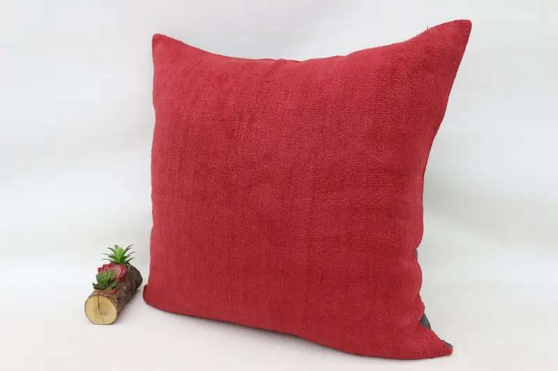 Cushion, Outdoor Bolster Pillow Case, Knitted Pillow Sham, Gift Pillow, Boho Pillow, Pet Pillow Sham, Antique Pillows, 32x32 Red Pillow Cover - 5