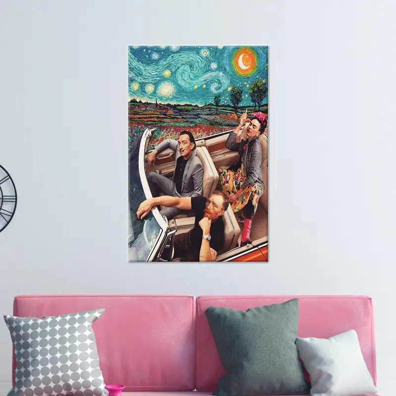 Moderne Leinwandkunst: Sternennacht-Reproduktion, trendige Heimdekoration