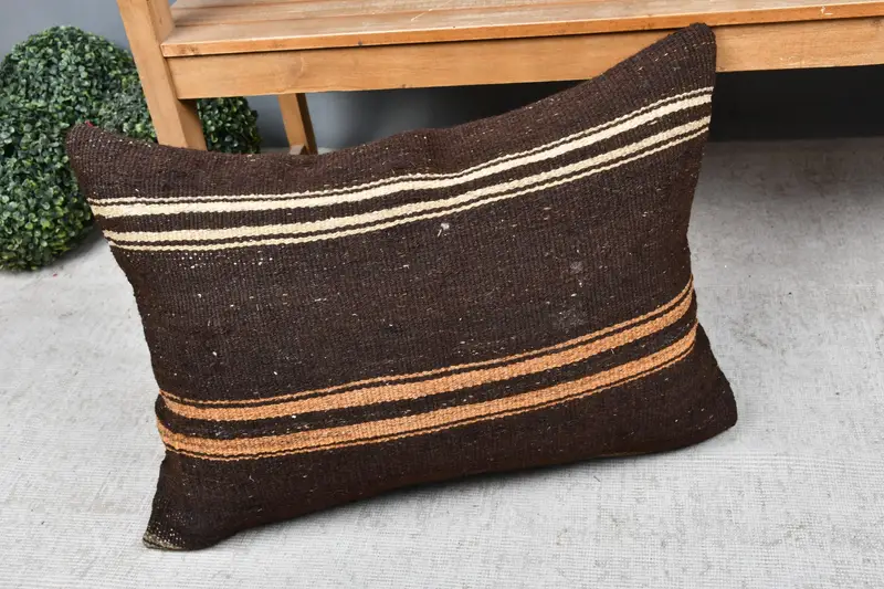 Pet Yastığı Kapağı, Boho Yastığı, Açık Dövme Yastığı Kılıfı, Ev Dekoru Yastığı, 20x28 Kahverengi Yastık Kılıfı, Boho Yastık Sham Kapağı, Yastık Kılıfı - 7