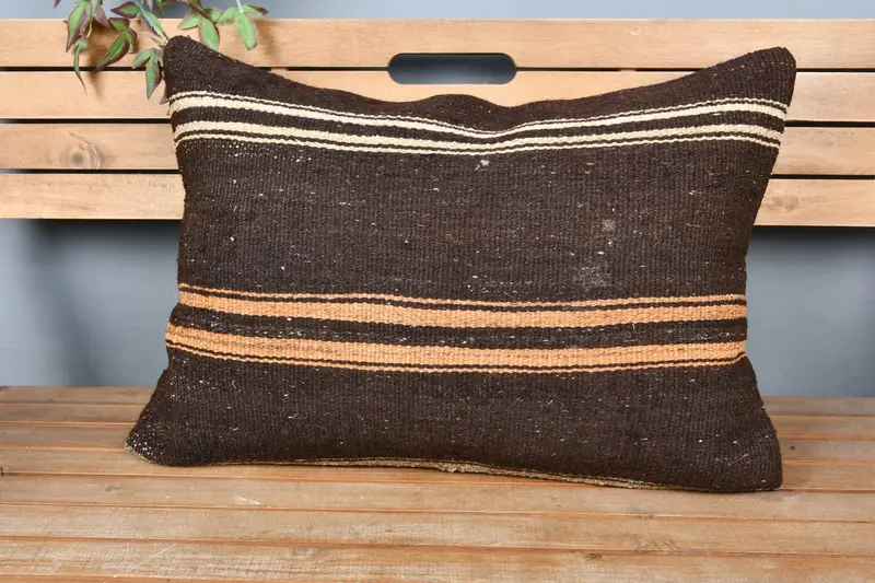 Pet Yastığı Kapağı, Boho Yastığı, Açık Dövme Yastığı Kılıfı, Ev Dekoru Yastığı, 20x28 Kahverengi Yastık Kılıfı, Boho Yastık Sham Kapağı, Yastık Kılıfı - 6