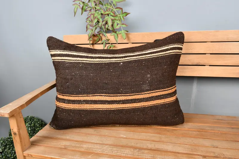 Pet Yastığı Kapağı, Boho Yastığı, Açık Dövme Yastığı Kılıfı, Ev Dekoru Yastığı, 20x28 Kahverengi Yastık Kılıfı, Boho Yastık Sham Kapağı, Yastık Kılıfı - 1