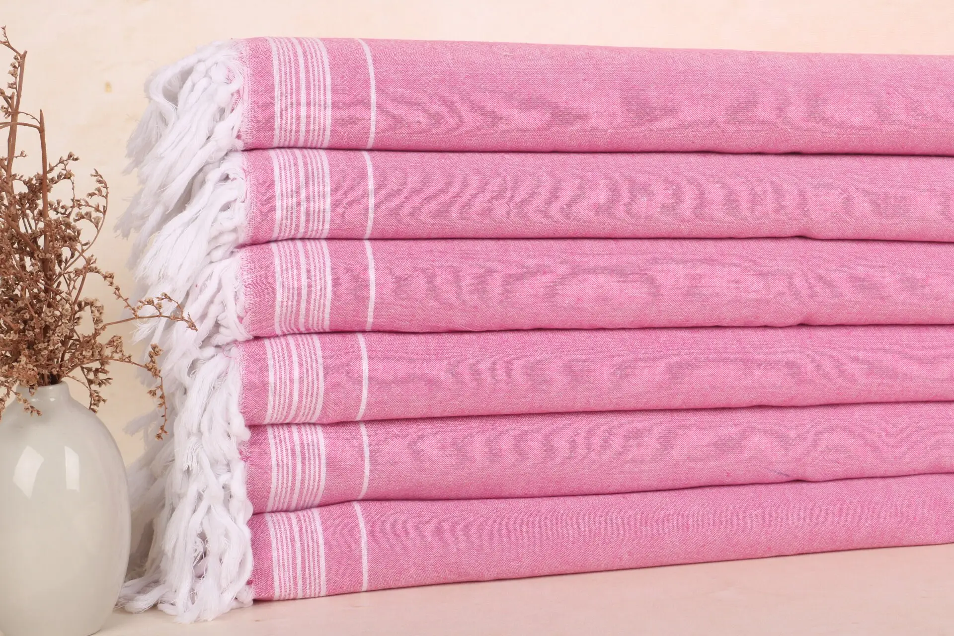 Damson Cotton Blanket Striped Plaid Twin Size, 56x91 Inches - 1