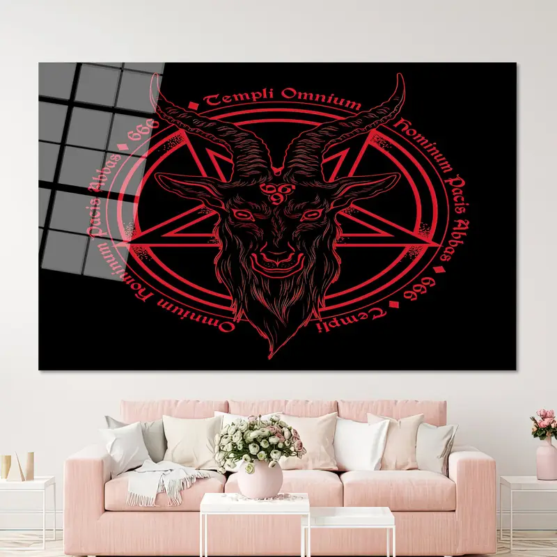 ミスティック バフォメット キャンバス: 神聖な空間のためのオカルト アート