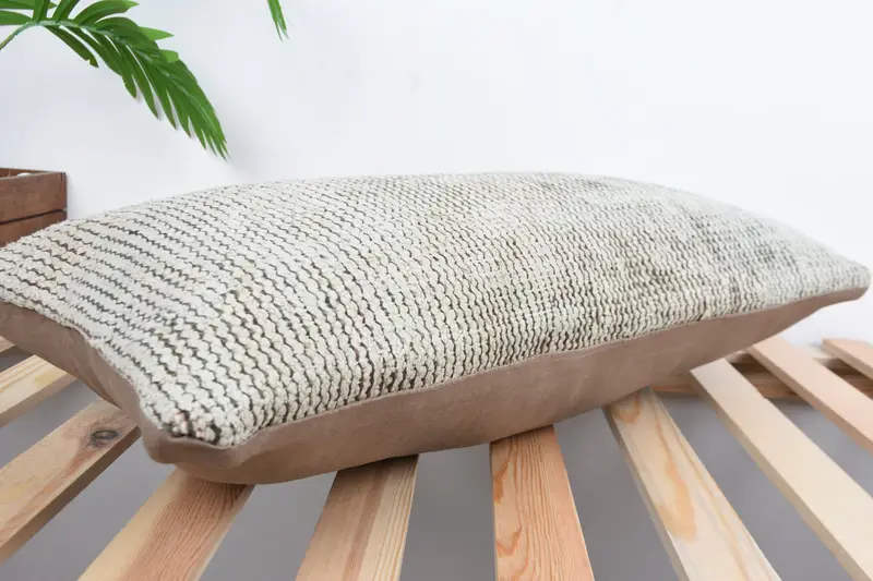 Vintage Kilim Pillow, 12x24 Beige Pillow, Pillow for Sofa, Retro Throw Cushion Case, Pillow Sham, Kilim Rug Pillow Case, Turkish Kilim Pillow - 6