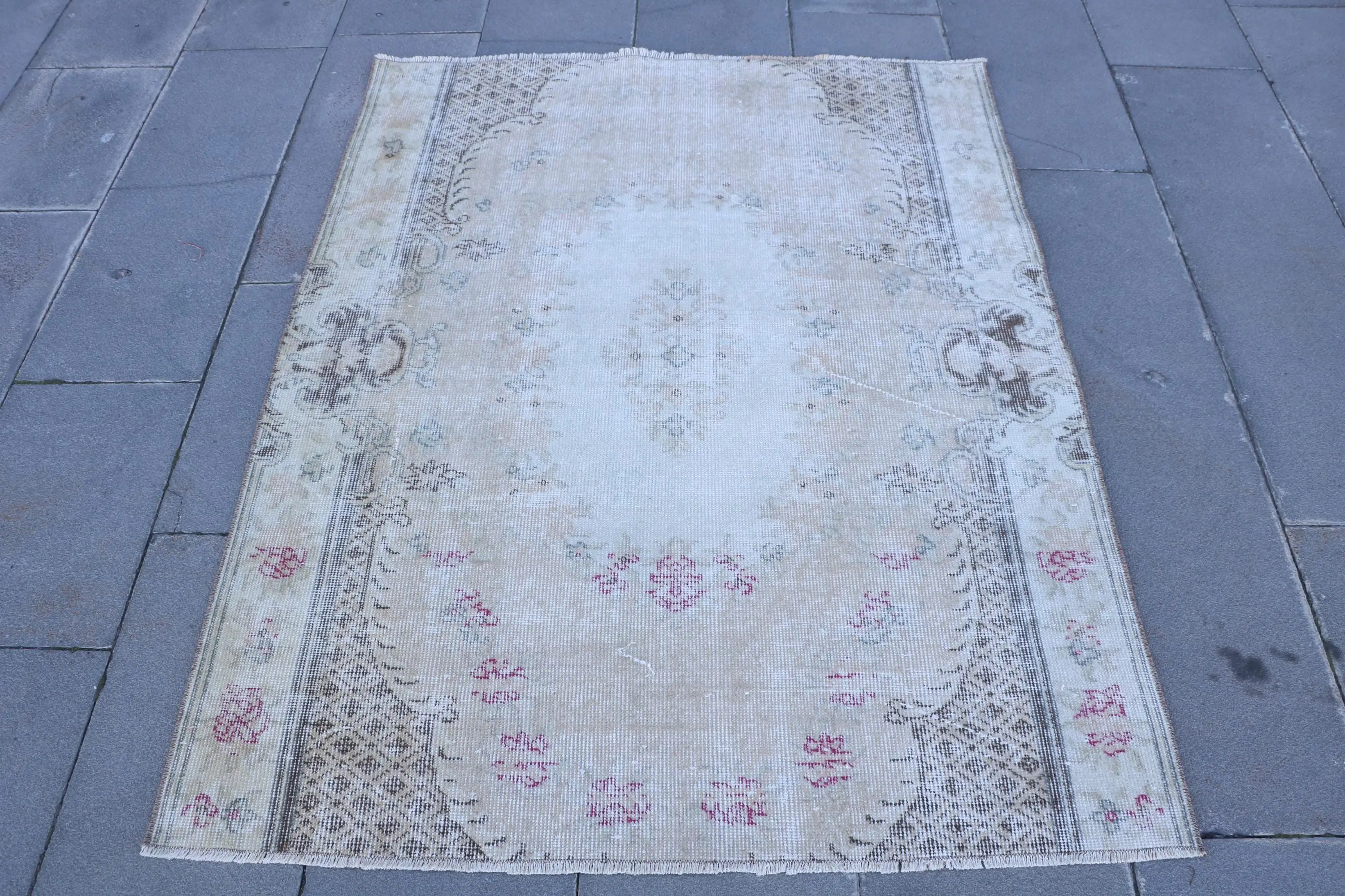 Alfombra Ikat Beige 1,1x1,5m Elegante Decoración Beige-Marrón - 1