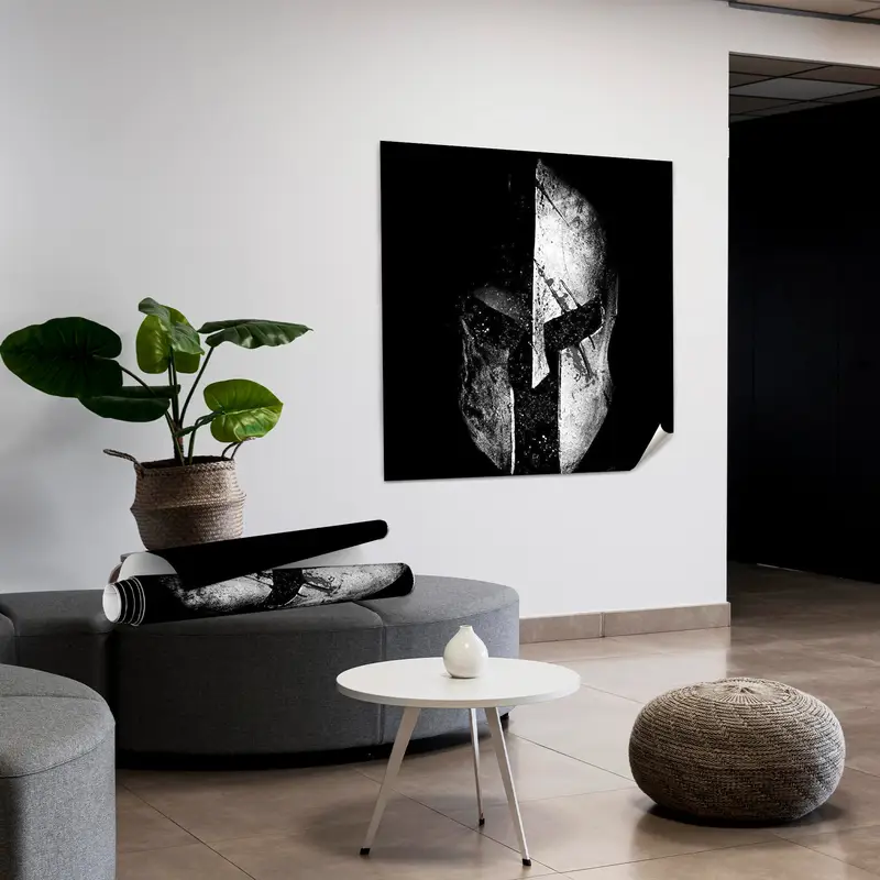 Zarif Spartan Kask Kanvası: Molon Labe, Modaya Uygun Siyah Tasarım