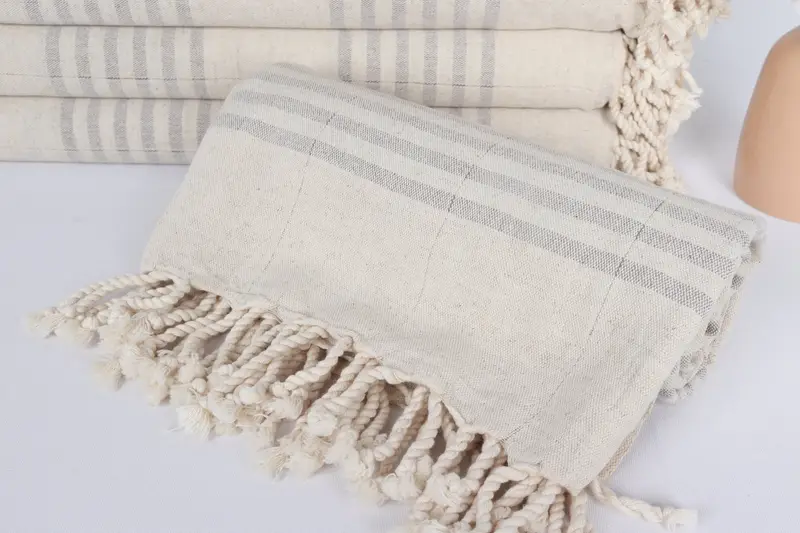 70x40 Linen Striped Towel, Soft towel, Best Friend Gift Ideas, Spooky Bachelorette Party Favors, Yoga Towel, Custom Beach Towel, Home Decor Gifts - 4
