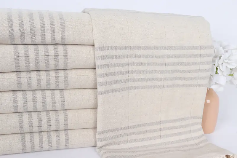 70x40 Linen Striped Towel, Soft towel, Best Friend Gift Ideas, Spooky Bachelorette Party Favors, Yoga Towel, Custom Beach Towel, Home Decor Gifts - 2