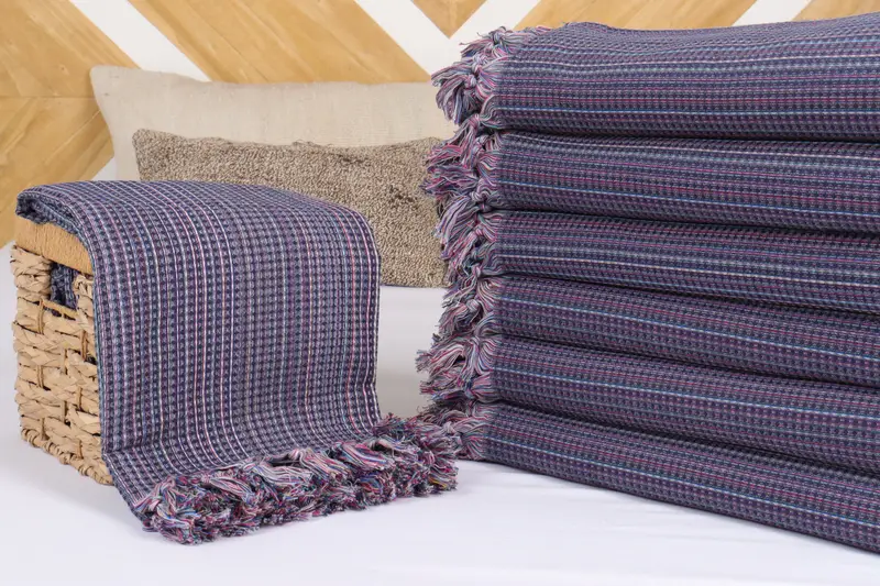 Woven Blanket, Wedding Gift For Bride, Bachelorette Gifts, Throw Blanket Couch, 92x88 Cotton Geometric Towel, Custom Wedding Gift From Bridesmaid - 4