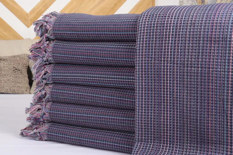 Woven Blanket, Wedding Gift For Bride, Bachelorette Gifts, Throw Blanket Couch, 92x88 Cotton Geometric Towel, Custom Wedding Gift From Bridesmaid - 2