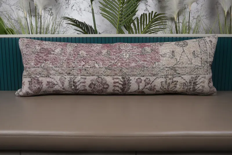 Funda de almohada turca rectangular, regalo beige 16x47 pulgadas Euro Sham - 1