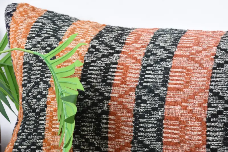 Pillow Sham, Pillow for Couch, Turkish Kilim Pillow, Bright Cushion Case, Toss Cushion Case, Vintage Pillow, 16x48 Orange Pillow Case - 2