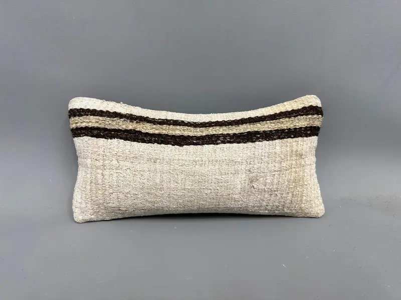 Handmade Throw Pillow Sham, Vintage Cushion Cover, Cushion Case, Boho Pillow, 8x16 Beige Pillow Case, Pillow for Couch, Pillow for Sofa - 4