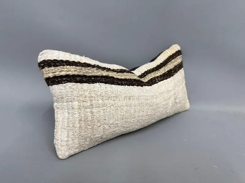 Handmade Throw Pillow Sham, Vintage Cushion Cover, Cushion Case, Boho Pillow, 8x16 Beige Pillow Case, Pillow for Couch, Pillow for Sofa - 2