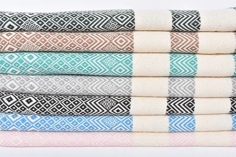 70x40 Cotton Diamond Towel, Scarf Towel, Custom Wedding Gift, Family Gift, Turkish towel, Personalized Towel, Handwoven Turkish bath towel - 3