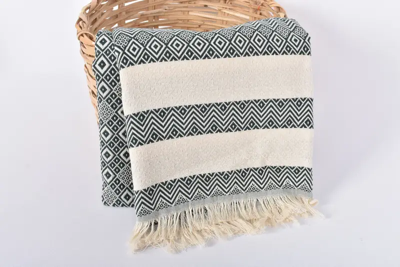 70x40 Cotton Diamond Towel, Scarf Towel, Custom Wedding Gift, Family Gift, Turkish towel, Personalized Towel, Handwoven Turkish bath towel - 5