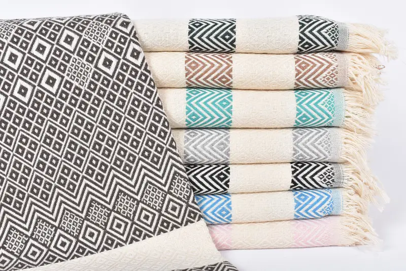 70x40 Cotton Diamond Towel, Scarf Towel, Custom Wedding Gift, Family Gift, Turkish towel, Personalized Towel, Handwoven Turkish bath towel - 1