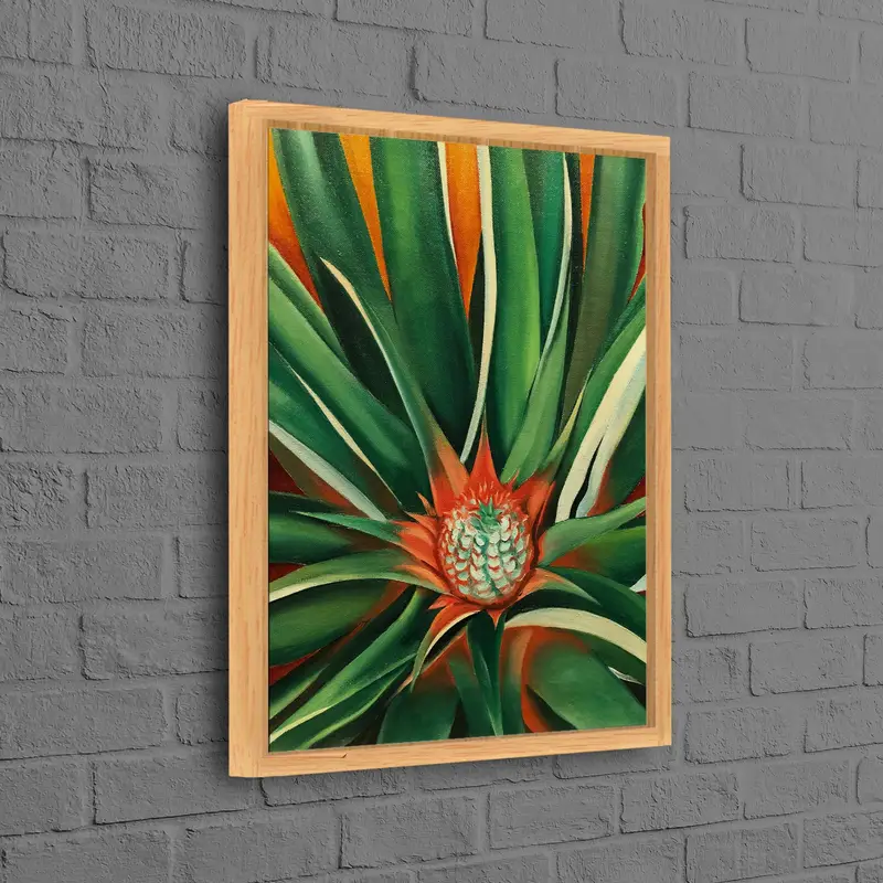 Elegant Pineapple Bud Floral Printed Canvas - Coastal Decor