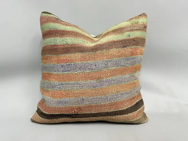 Antique Pillows, Outdoor Bolster Pillow Case, 18x18 Brown Cushion, Pillow Case, Boho Pillow Sham Cover, Couch Pillow, Home Decor Pillow - 1