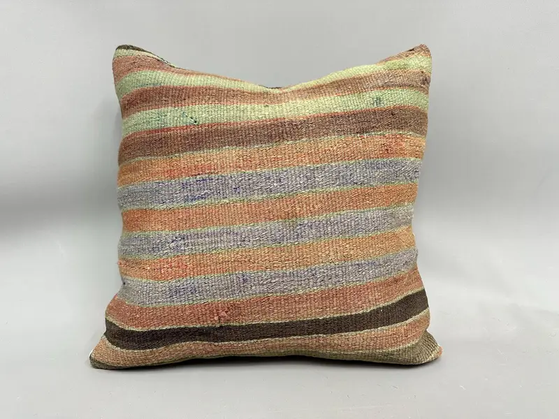 Antique Pillows, Outdoor Bolster Pillow Case, 18x18 Brown Cushion, Pillow Case, Boho Pillow Sham Cover, Couch Pillow, Home Decor Pillow - 4
