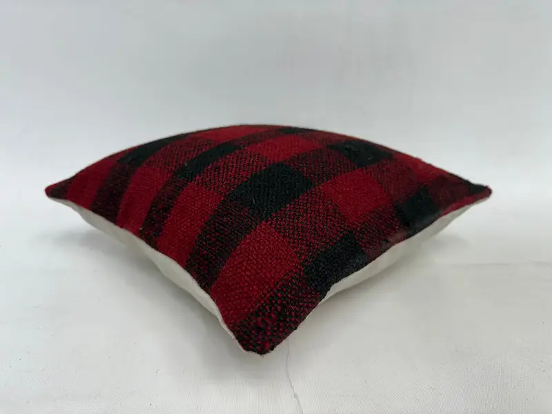 12x12 Red Cushion, Natural Pillow Sham, Vintage Kilim Pillow, Retro Throw Cushion Cover, Pillow for Couch, Vintage Pillow, Pillow Sham - 6